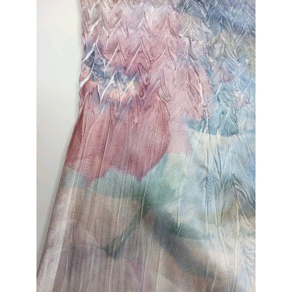 Komarov Dress Sz XL Charmeuse Pastel Floral Midi Slip Sleeveless Slip-on NWT - Picture 6 of 16